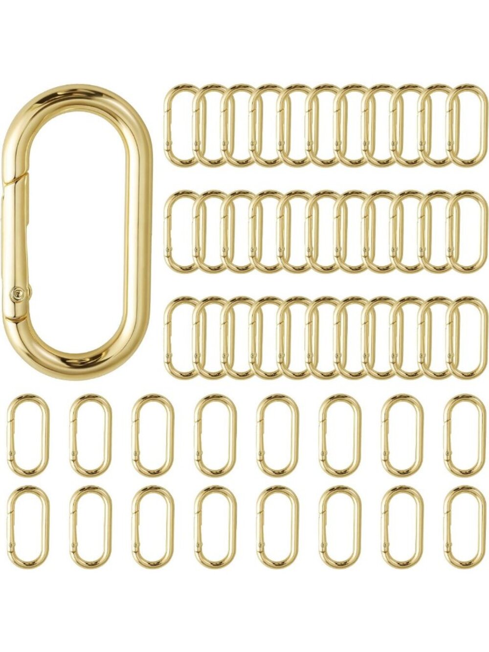 50 Pcs Colorful Oval Carabiner Clips & Spring O Rings for Keychains, Bag Charms